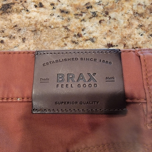 Brax Cooper Fancy Pants Regular Fit Stretch in Terracotta Men's Size 38X32 - Picture 6 of 9